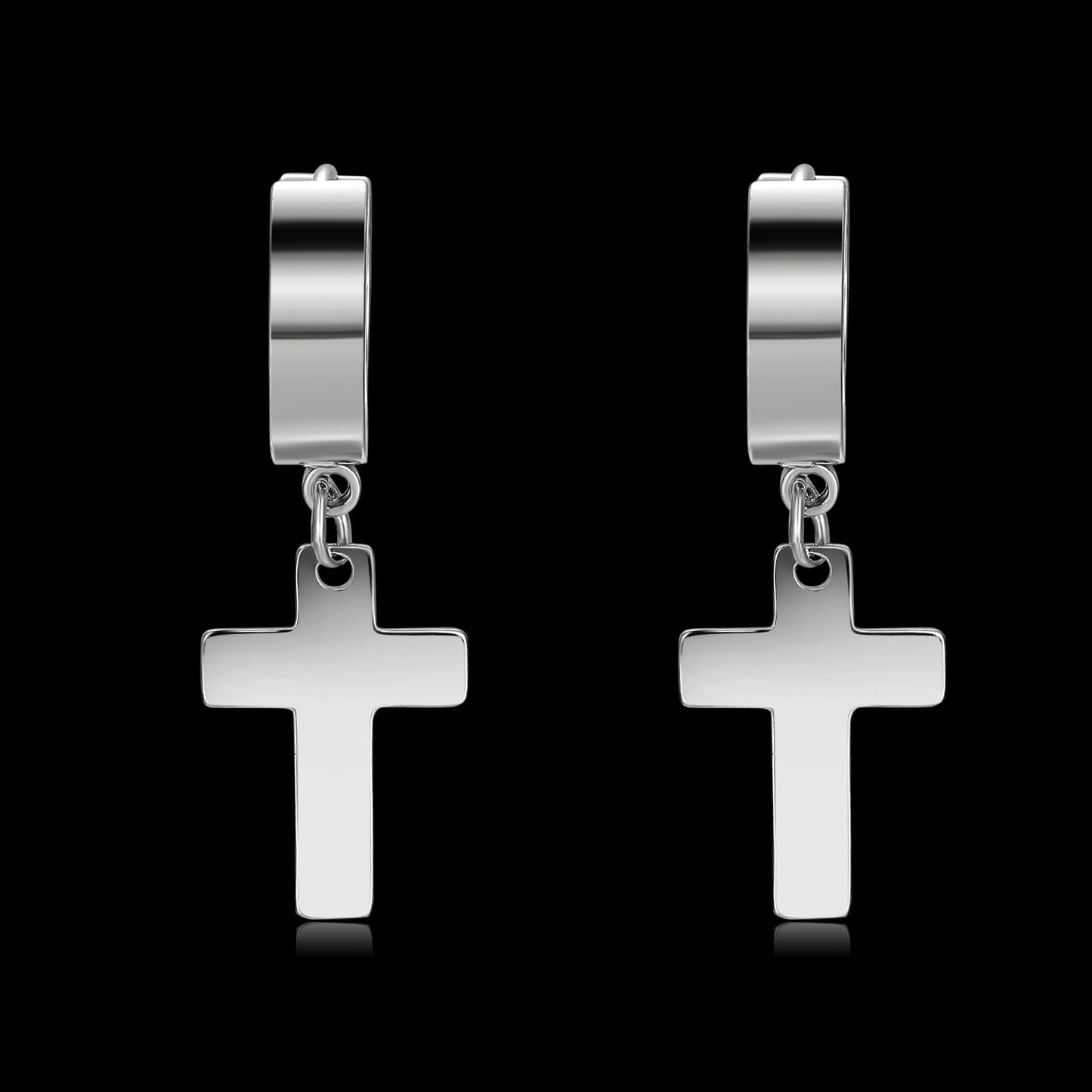 CROSS HANGER EARRINGS - Silber